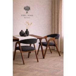 PRODUCENT Krzesło Dębowe KR-201 Kolor Tkaniny Grafitowy Kolor Drewna Orzech